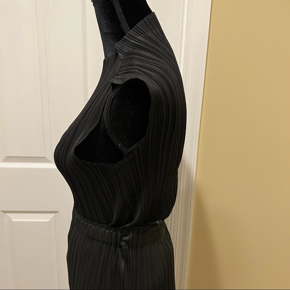 Office two pieces set turtleneck top loose pants casual pleated wide leg pants - Picture 15 of 15